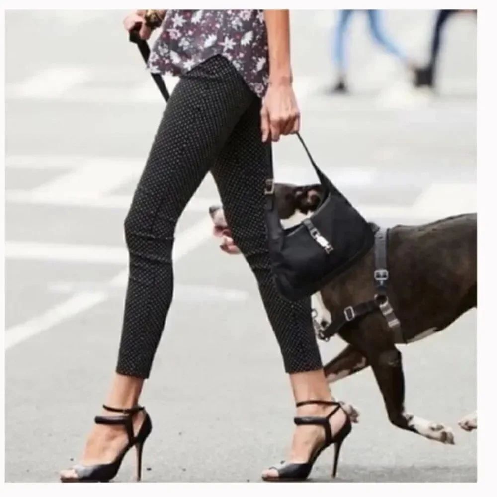 CAbi Seaside Chic Polka Dot Black and White Side Zipper Skinny Trousers 6 - Picture 1 of 8